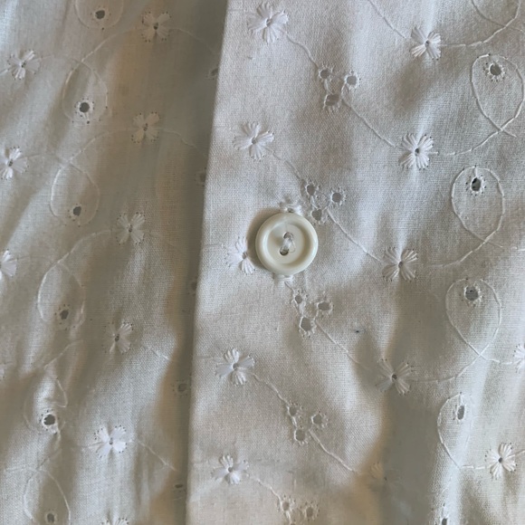 Vintage white eyelet beach coverup / blouse / minidress size Medium - Picture 7 of 14